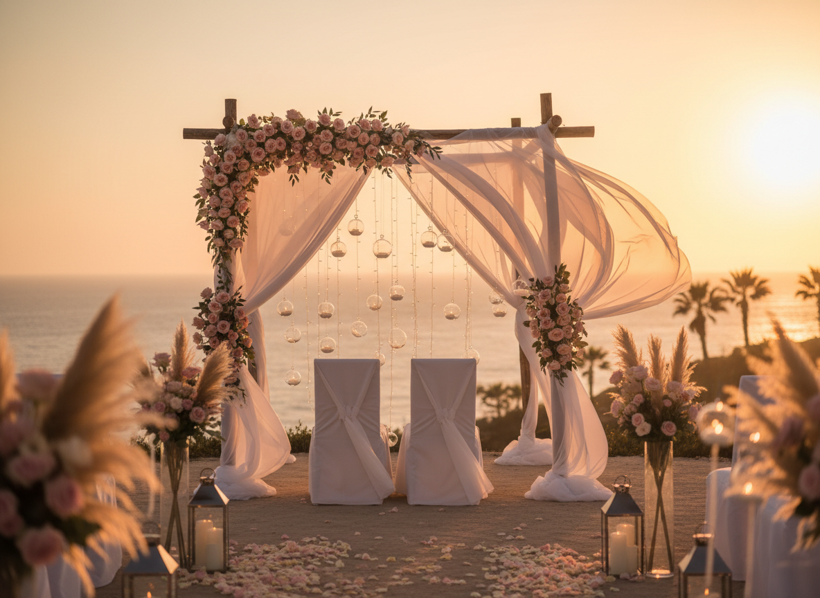 Couples celebrating their destination wedding